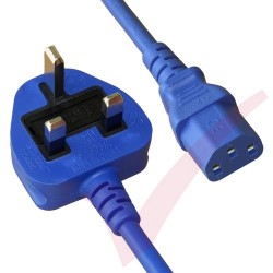 2.5 Metre UK Plug (10 Amp) - C13 High Grade PVC Power Cable Blue