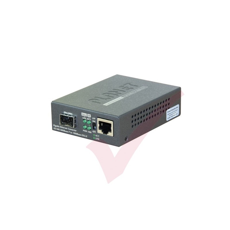 Convertisseur Fibre Planet GTP-805A - 1000BASE-X Vers RJ45 Gigabit Avec PoE