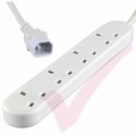2 Metre - 4 Gang Outlet - IEC C14 Mains Extention Lead
