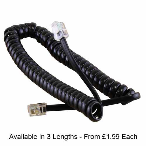 RJ10 RJ9,4P4C TELEPHONE HANDSET CABLE 1m 2m 3m 4m 5m 6m 7m 8m 10m Not Curled 