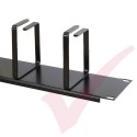 Black 2U 4 Ring Cable Tidy (100mm Rings) Cable Management