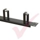 Black 1U 4 Ring Cable Tidy (66mm Rings) Management Bar