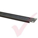 Black 1U Letterbox Style Brush Strip Panel