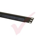 Black 1U Half Open Style Brush Strip Panel