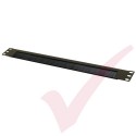 Black 1U Half Open Style Brush Strip Panel