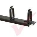Black 1U 5 Ring Cable Tidy with 5x Plastic Removable Rings 