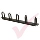 Black 1U 5 Ring Cable Tidy with 5x Plastic Removable Rings 