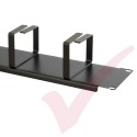 Black 2U 4 Ring Cable Tidy (66mm Rings) Cable Management