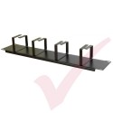 Black 2U 4 Ring Cable Tidy (66mm Rings) Cable Management