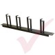Black 1U 4 Ring Cable Tidy (100mm Rings) Management Bar