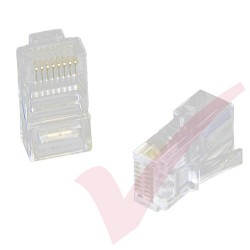 UTP RJ45 Crimp Plug for Cat5e Un-shielded Solid Cable - 100 Pack