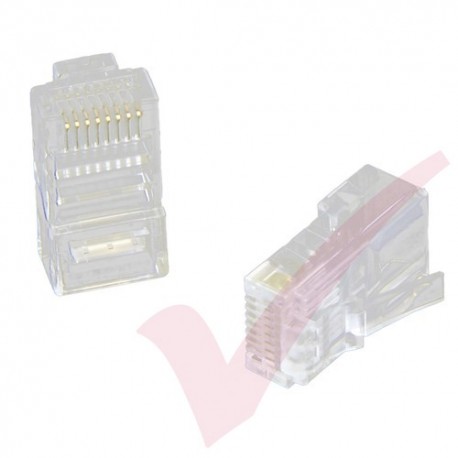 UTP RJ45 Crimp Plug for Cat5e Un-shielded Solid Cable - 100 Pack