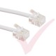 White RJ11 - RJ11 ADSL Modem Cable 6P4C