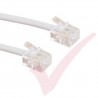White RJ11 to RJ11 ADSL Modem Cable 6P4C