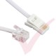 White BT - RJ11 4 Wire Cross Over Cable