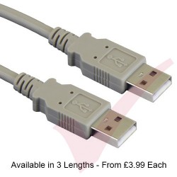 Beige - USB 2.0 Premium Data Cable A Male to A Male