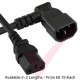 Black - C13 Straight - C14 Angled Left (C14 Plug) - IEC Female Straight (C13) Premium SJT Power Cable