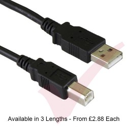 Black - USB 2.0 A Male to B Male Premium Data Cable