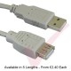 Beige - USB 2.0 A Male to A Female Extension Cable