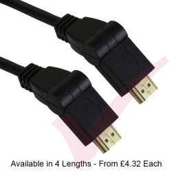 Black - HDMI High Speed Ethernet, support 3D, Swivel Connectors Gold 