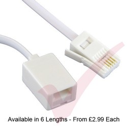 White BT Male - Female Extension Cable
