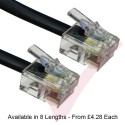 Black - RJ12 ROLLOVER 6 Wire Cat5e UTP PVC labelled rollover