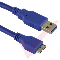 2Mtr Blue - USB 3.0 A Male to Micro B Male Superspeed Data Cable 