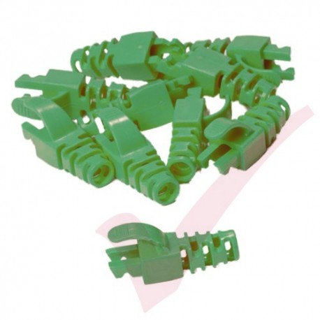 Snagless Slimline Crimp High Density 6MM Boot, 10 Pack Green
