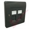 Excel Cat5e Grey Office Single Faceplate with 2x RJ45 Module 