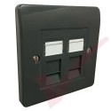 Excel Cat6 Grey Office Single Faceplate with 2x RJ45 Modules