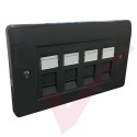 Excel Cat6 Grey Office Double Faceplate with 4x RJ45 Modules