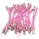 24 Pack of 20cm (8-inch) in Pink - Cat6a S/FTP Premium Grade LSZH Patch Cables for 1U & 2U Patching