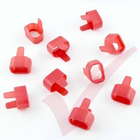 10 Pack - Power Cord Secure Tension Sleeve for IEC C14 in Red