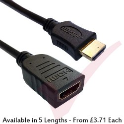 HDMI High Speed Male to Female Extension Cable Black