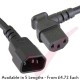 C13 Angled Right to C14 Straight Premium SJT Power Cables Black