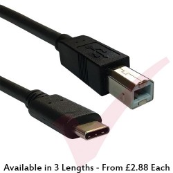 USB 2.0 Type-C Male to Type-B Male Cable