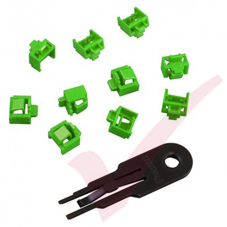 Panduit RJ45 Blockout Device - 10 Data Comm Jack Inserts and Removal Tool in Green PSL-DCJB-GR