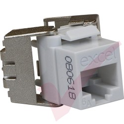 Excel Cat6A UTP Low Profile Toolless Keystone Jack - White 100-182-WT