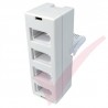 BT Quad Adaptor - BT Plug to 4x BT Sockets White