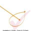 Orange Nylon Cable Ties (100 Pack)