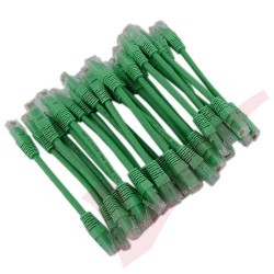 24 Pack of 20cm (8-inch) in Green - Cat6 High Grade 250MHz 24AWG LSZH Patch Cables for 2U Patching