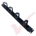 1U 4 Ring Brush Strip Panel Management Bar
