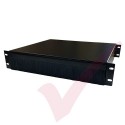 2U 19 inch Cable Pass Through Management Panel - Black