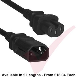 C15 to C14 'P-Lock' Power Cable Black