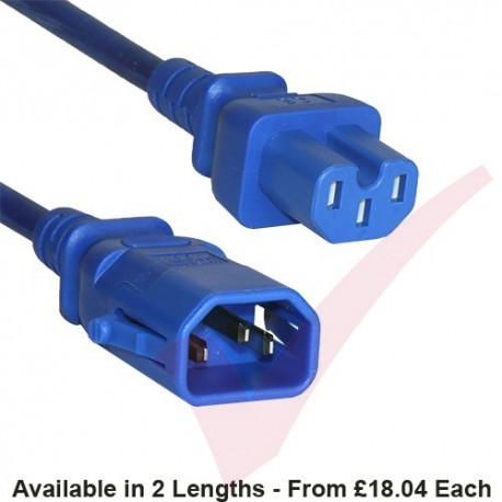 Raritan Power Cable Blue IEC 60320 C15 to IEC 60320 C14-4 ft Pack of 6