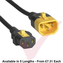 C13 to C14 'V-Lock' Power Cable Black