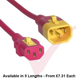 C13 to C14 'V-Lock' Power Cable Red