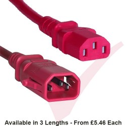 C13 to C14 'P-Lock' Power Cable Red