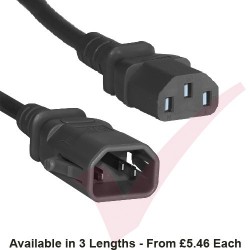 C13 to C14 'P-Lock' Power Cable Black