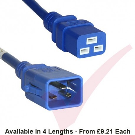 C19 to C20 'P-Lock' Power Cable Blue